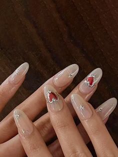 Korean Nail With Charms, Erica Titus Nails, Recipes With Dry Red Wine, Tattoo Ideas Text Words, Metallic Heart Nails, Russian Manicure Design Short, Enhypen Fate Nails, Jelly Nails With Gems, Gel X Almond Nail Designs