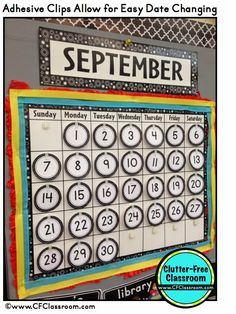 a bulletin board with the date change calendar