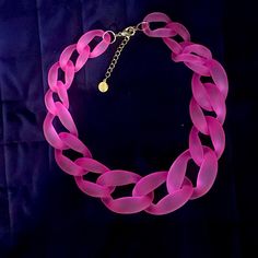 Brand New Cheap Pink Metal Chain Necklace, Trendy Pink Chunky Chain Jewelry, Trendy Pink Plastic Necklace, Trendy Neon Jewelry, Pink Chunky Chain Necklace, Pink Candy, Grunge Fashion, Womens Jewelry Necklace, Pink Ladies