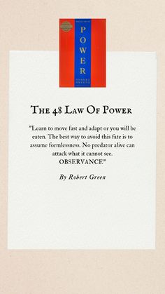 a piece of paper with an image of the 4 law of power on it, in blue and red