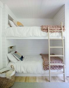 a pinterest page with two bunk beds in the middle and one on the bottom