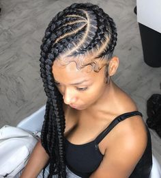 Lemonade Braids Hairstyles, Braids With Shaved Sides, Side Braid Hairstyles, Long Box Braids, French Braid Hairstyles, Cornrows Braids, Cornrow Hairstyles, Trending Hairstyles, Box Braids Hairstyles