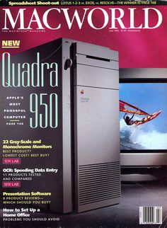 a magazine with an image of a computer on it's front cover and the words macworld written below