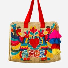 Welcome to SOLOLI, your whimsical haven for cute and boho-chic palm leaves tote bags adorned with hand-painted art. Prepare to be captivated by our collection inspired by the intricate Otomi patterns, infused with vibrant colors and bursts of love. Each bag is a unique work of art, carefully handcrafted and meticulously hand-painted, ensuring exquisite quality and attention to detail. Embrace the joy of self-expression with our one-of-a-kind palm leaves tote bags. Not only are they adorned with Painted Palm Leaves, Palm Leaf Bag, Dance With You, Hand Painting Art, Spread Love, Boho Vibe, Palm Leaves, Boho Chic Fashion, Medium Bags