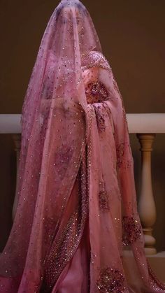 Pink Sari, Shiny Makeup, Under A Spell, Desi Dress, Royal Indian, Elegant Outfit Classy, Fancy Sarees Party Wear, Pakistani Dresses Casual