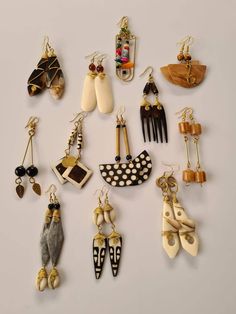 Hand made earrings.  They are made of Brass, Trade beads and bones. The earrings are all made to order The list is for 12 pairs of earrings. They are all 100% hand made. All items are shipped through dhl express. Handmade Artisan Bone-colored Jewelry, Horn Earrings, Bone Earrings, African Earrings, Trade Beads, Brass Earrings, How To Make Earrings, Jewelry Earrings Hoops, Dhl Express