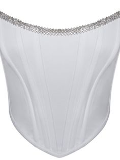 This fitted corset top will add glam to your look. The crystals are hand placed along the the entire neckline edge front and back. It has light stretch which hugs your curves. Pair it with a blazer or wear it as a stand alone statement piece. Material: Stretch Crepe Boned Corset Crystals Elegant Stretch Corset With Sweetheart Neckline, Elegant Stretch Corset With Boned Bodice, Embellished Elegant Corset For Night Out, Elegant Embellished Corset For Night Out, Formal Fitted Rhinestone Tops, Elegant White Top With Corset Back, Formal Fitted Tops With Rhinestones, Glamorous Fitted Corset With Rhinestones, Elegant Fitted Corset With Rhinestones