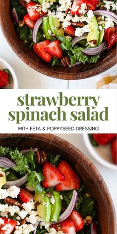 strawberry spinach salad with feta and poppy seed dressing