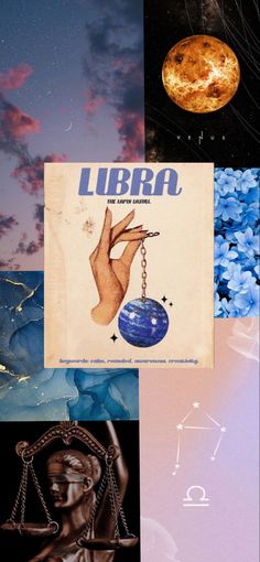 an image of the zodiac sign libra in front of some other astrological images