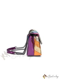 Bird in Bag - Fashion Flap Crossbody Bag with Metallic Accents Multicolor Crossbody Shoulder Bag For Party, Multicolor Crossbody Flap Bag With Adjustable Strap, Multicolor Crossbody Flap Bag, Chic Multicolor Mobile Phone Bag, Chic Multicolor Shoulder Bag With Zipper Closure, Trendy Multicolor Shoulder Bag For Evening, Evening Multicolor Shoulder Bag With Adjustable Strap, Chic Multicolor Crossbody Bags, Multicolor Crossbody Shoulder Bag For Evening