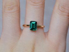 Solid 14K gold Emerald Ring Engagement Ring Promise ring, beautiful gift. Material: Solid 14K Gold Main Stone: 6*8 lab created Emerald Main stone can be changed to other gemstones, please feel free to contact if you need a custom order. CSG034 14k Gold Gia Certified Emerald Ring Gift, Gia Certified 14k Gold Emerald Ring Gift, Green Vvs Clarity Rings For Proposal, Baguette Cut Emerald Birthstone Wedding Ring, Green 14k Gold Emerald-cut Rings, Green Emerald Cut 14k Gold Rings, Gia Certified Emerald Rings As Gift, Gia Certified Green Emerald Ring As Gift, Green 14k Gold Jewelry For May Birthstone