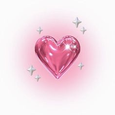 a pink heart surrounded by white stars