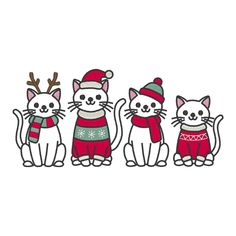 Christmas cats embroidery design - cute Christmas embroidery design for machine embroidery. This winter cats embroidery file is available in 2 sizes and multiple file formats. Formats: CSD, DST, EXP, HUS, JEF, PES, SHV, VP3, VIP, XXX Sizes: 150x70 mm - 5.91x2.75 in (20541 stitches) 180x84 mm - 7.09x3.30 in (25371 stitches) Please check the compatibility to your embroidery machine before purchasing. If you need a different file format than the ones listed, please contact me before purchasing. The stitch out may vary depending on the fabric, thread or stabilizer used. It is recommended to test out any design (on a similar fabric, with the same thread and stabilizer) before embroidering on the final product. Other cute Christmas embroidery designs: Christmas Dogs: https://simoniqueboutique.et Embroidery Designs Christmas, Christmas Paintings On Canvas, Winter Cat, Christmas Dogs, Christmas Doodles