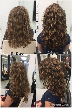 Medium Long Haircut Curly Hair, Long Layers Naturally Curly Hair, Perm With Layers Long Hair, W2c Hair, Layered Vs Non Layered Curly Hair, Wavy Hair Devacut, Stacked Layers Curly Hair, 2b Curly Hair Haircuts Layers, 2c Haircut Layers