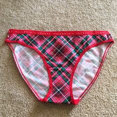 Red Plaid Panty. Red Fitted Bottoms For Holiday, Casual Red Brief Bottoms, Christmas Cotton Pants, Red Casual Brief Bottoms, Red Cotton Bottoms For Holiday, Red Cotton Holiday Bottoms, Red Plaid, Women's Intimates, Tartan