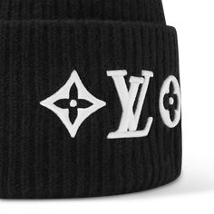 LOUIS VUITTON® - Lv Headline Beanie - Black Bright Highlights, Louis Vuitton Official Website, Beanie Black, Louis Vuitton Official, Wool Knit, Winter Looks, Latest Design, Women Collection, Black Women