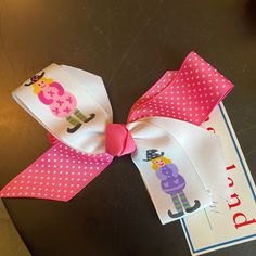 This New With Tag Hair Bow Is By Rags Land. It Is Pink And White And Features Two Cute Hand Painted Witches. It Fastens With A Barrette. Love It! Christmas Hairbow, Pink Cheer Bows, Gold Hair Bow, Blue Cheer, Red Hair Bow, Easter Bunny Girl, Jojo Bows, Blue Headband, Handmade Hair Bows