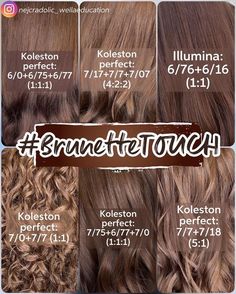 Brunette Hair Color Formulas, Wella Color Touch Formulas, Level 8 Hair Color, Dark Brunette Balayage Hair, Light Brown Hair Shades, Schwarzkopf Hair Color, Wella Koleston