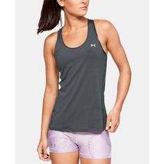 Super-Breathable And Sleek, This Tank Top From Under Armour Is A Training Essential. A Next-To-Skin Fit In Four-Way Stretch Fabric Lets You Move. Tennis Shoe Outfits Summer, Racer Tank Top, Tennis Shoes Outfit, Powerpuff Girl, Sport Basketball, Summer Tank, Gray Light, Under Armour Women, Outfit Summer