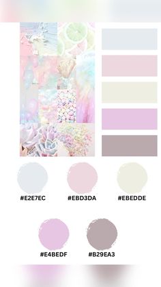 the color scheme for an art project with pastel colors and white, pink, blue,