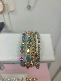 This gorgeous colorful bracelet is perfect for the summer! It’s bound to match with every outfit! Colorful Bracelet, Crystal Set, Curvy Dress, Colorful Bracelets, Chic Boutique, Bridal Collection, Be Perfect, Sale Items, Perfect Fit