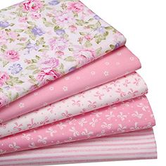 PRICES MAY VARY. Material: 100% high quality cotton Technology: Twill ( Dense, soft );Patterns: Floral,stripe,bow-knot Size:About 18" x 22"/46cmx56cm each piece;Packing: 5 x Fat Quarters Eco-friendly printed fabric, soft and comfortable,breathable, heat-resistant, moisture absorption. Used for pillows, cushions, doll cloth, quilting, patchwork, scrapbook, kids bedding and other needlework sewing. Material: 100% cotton 
 Packing: 5pcs of different designs fabric as picture shown 
Size: About 18"x Clothing Fabric Patterns, Quilt Fabric Bundles, Patterns Floral, Vintage Floral Fabric, Diy Sewing Pattern, Sewing Patterns For Kids, Sewing Material, Fabric Bundle, Kids Bedding