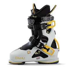 Dahu ECORCE 01 X-W110 - 2023 - Next Adventure Kayaks For Sale, Ski Boot, Snowboarding Gear, Ski Gear, Climbing Shoes, Snow Skiing, Life Jacket, Ski Boots, Black White Gold