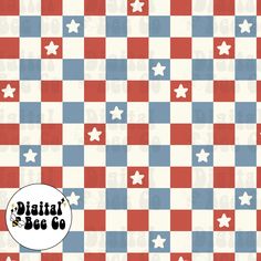 a checkerboard pattern with white stars on it