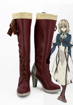 Violet Evergarden Violet Cosplay Shoes Boots Custom Made Red 2 – New Cosplaysky Violet Evergarden Violet, Evergarden Violet, Anime Uniform, Hot Costume, Cosplay Boots, Uniform Dress, Violet Evergarden, Cosplay Shoes, Anime Dress