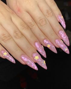 Acrylic Nails Designs, Stilleto Nails Designs, Graduation Nails, French Acrylic Nails, Almond Acrylic Nails, Round Nails, Long Square Acrylic Nails, Kawaii Nails