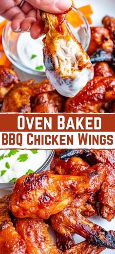 oven baked bbq chicken wings with ranch dressing