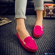 Orcajump - Stylish and casual round-toe flat shoes adorned with metal buckle and featuring a low heel design Designer Heels, Metal Buckles, Low Heels, Shoes Flats, Buckle, Heels, Design