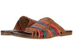 ROAN by Bed Stu Marilee Slide - Women's Shoes : GMN Tan Multi : Supple hand-woven goat-leather uppers are brushed by hand to create a unique patina, resulting in a look that's unlike any other. The Roan Marilee Slide sandal is a colorful warm-weather staple. Soft leather lining and cushioned leather-covered footbed. Nonslip TPR outsoles. Imported. Measurements: Weight: 5.8 oz Product measurements were taken using size 8.5, width M. Please note that measurements may vary by size. Weight of footwe Multicolor Leather Sandals With Cushioned Footbed, Artisan Leather Sandals For Spring, Multicolor Leather Sandals With Woven Sole, Artisan Multicolor Leather Sandals, Artisan Brown Sandals For Spring, Multicolor Leather Sandals With Leather Sole, Bed Stu Sandals, Bed Stu, Slides Women