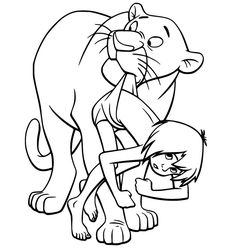 Bagheera Carries Mowgli Running Coloring Page Jungle Book Bagheera, Horse Coloring Books, Jungle Book Disney, Pippi Longstocking, Horse Coloring Pages, Coloring Sheets For Kids