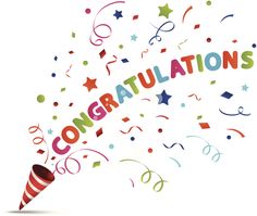 congratulations sign with confetti and streamers on white background royalty photo, image