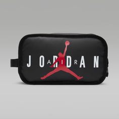 Nwt Men's Jordan Travel Bag. Great For Travel Or Storing Your Shaving & Tioletries. Black With Red Logo. Zippers Across The Top. Also Available On Separate Listing In Red. Functional Leather Bag With Logo, Functional Business Bags With Logo, Black Logo Bag For On-the-go, Black On-the-go Bag With Logo, Black On-the-go Bags With Logo, Sporty Black Rectangular Travel Accessories, Black Business Bag With Zipper Pouch, Functional Everyday Bags With Logo, Sporty Rectangular Bag With Logo