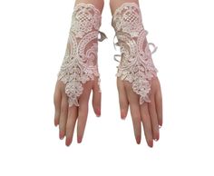 Bridal lace gloves, wedding gloves, bridesmaid gift, wedding accessories, bridal accessories, wedding day gift Elegant Lace Bridal Accessories For Bridal Shower, Elegant Fingerless Bridal Accessories For Wedding, Cream Lace Bridal Accessories For Party, Elegant Bridal Accessories With Lace Trim For Party, Elegant Bridal Accessories With Delicate Lace For Party, Lace Gloves Wedding, Ivory Gloves, Bride Sandals, Beach Wedding Sandals