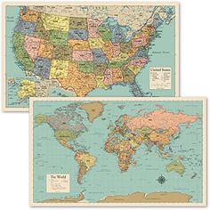 two maps of the united states and their major cities, with each country's capital