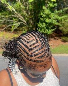 Cornrows Hairstyles For Natural Hair, Cornrow Back Braid Styles, Bamboo Braids, Bohemian Stitch Braids, Cornrows With Design, Cute Stitch Braids, Braids W Curly Ends, Braids Into A Bun, Cornrows Hairstyles