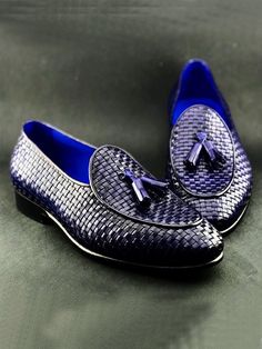 Product: Calf Leather Bespoke Shoes  Color code: Blue  Shoes Material: Calf-Leather  Available Size: 39-40-41-42-43-44-45-46  Package Include: Shoes Only Luxury Blue Leather Tassel Loafers, Blue Leather Slip-on Tassel Loafers, Blue Tassel Loafers For Galas With Round Toe, Blue Tassel Loafers With Leather Sole For Galas, Blue Leather Sole Tassel Loafers Slip-on, Blue Slip-on Tassel Loafers With Leather Sole, Blue Wingtip Tassel Loafers With Leather Sole, Luxury Blue Tassel Loafers With Leather Sole, Blue Tassel Loafers With Rubber Sole