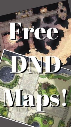 two maps with the words free dnd maps on them and an image of a park