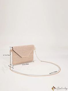 BirdinBag - Chic Metal Chain Straw Bag for Stylish Decor Elegant Envelope Travel Bag, Chic Envelope Bag For Gift, Chic Envelope Bag For Gifts, Gold Envelope Shoulder Bag For Daily Use, Chic Envelope Mobile Phone Bag, Beige Evening Bag With Chain Strap For Everyday Use, Beige Chain Evening Bag, Beige Chain Bag For Evening, Elegant Envelope Bag With Chain Strap