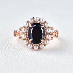 Antique Pearl& Black Onyx Brilliant Oval Cut Ring,  Oval black onyx Pearl Engagement Ring, Natural Black Onyx Ring,Gorgeous Black Stone Ring *Primary Stone: Natural Black Onyx *Stone Color: Black *Stone Size: 5x7 mm *Stone Shape: Oval *Secondary Stone Type: Fresh Water Pearl *Stone Size: 2mm *Stone Color: White *Stone Shape: Round Features: * Handmade * Center Stone onyx  * Brand New * All Ring Sizes Available * Suitable For Every Day * 14k Solid Gold / 18k Solid Gold / Gold Filled Over Sterling Silver * Purity Stamped * Fits True to Size * High Quality * Available Color: Rose Gold, Yellow Gold, White Gold * Band width : 2.5 mm ✦Jewelry Type: Ring Metal: 925 Sterling Silver Method: Cast Personalization: Possible Occasion: Engagement Ring Size: We make rings from US 4 to US 10. (If you need Black Sapphire Gemstone Ring For Anniversary, Elegant Black Pearl Ring For Gift, Anniversary Black Sapphire Ring, Classic Black Pearl Ring, Classic Black Pearl Ring For Anniversary, Black Pearl Formal Ring With Round Shape, Formal Black Pearl Ring With Round Shape, Classic Black Pearl Ring For Wedding, Wedding Stone