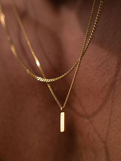 MINIMAL CHAIN NECKLACE – Vacier Guy Jewelry, Mens Necklace Fashion, Fashion Scrapbook, Men's Necklace Gold, Minimal Pendant, Personal Profile, Bf Gifts, Gold Chains For Men