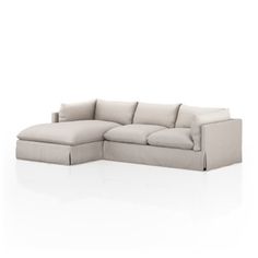 Sink into cozy comfort with this inviting sectional sofa. Featuring a reversible design, this piece offers ultimate versatility for any living space. Enjoy plush seating with removable cushions and the convenience of minimal assembly. Relax and unwind with the perfect blend of style and functionality. Four Hands Size: 31.5" H x 133" W x 67" D, Body Fabric: Bennett Moon Polyester Blend, Orientation: Left Hand Facing Four Hands Atelier Habitat 2 Piece Sectional 131" Nimbus - Sectionals | Size 31.5 Slipcovered Sectional, Sectional Slipcover, Stationary Design, High Fashion Home, Living Room Sectional, Four Hands, Chaise Sofa, Custom Upholstery, Comforters Cozy