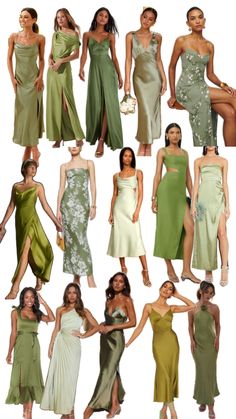 many different types of women in dresses