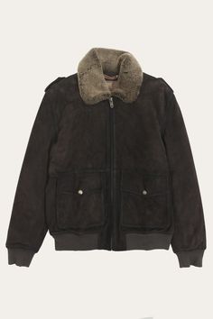 This flight-style jacket is a warm and versatile piece that combines a casual style with a retro and modern touch. It is crafted from genuine goat suede with a soft sheepskin collar for warmth and comfort. Its flight-style cut gives it a distinctive and i Mule Sandals, Wallet Accessories, Flat Sneakers, Leather Care, Handbag Accessories, Leather Sandals, Cold Weather, Casual Style, Bootie Boots