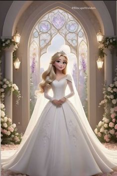 the princess in her wedding dress