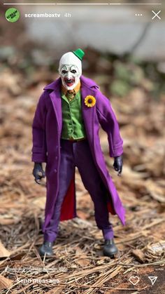 the joker action figure is on display in front of an iphone screen with text that reads,