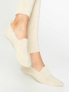 Women's Cashmere Slipper Socks, Beige Classic Slippers With Textured Sole And Flat Heel, Comfortable Beige Loafers With Rubber Sole, Comfortable Beige Loafers With Leather Sole, Beige Slip-ons With Rubber Sole For Fall, Comfortable Beige Loafers For Fall, Classic Beige Slippers With Round Toe, Comfortable Slippers With Almond Toe And Leather Sole, Classic Beige Round Toe Slippers, Classic Round Toe Slippers For Fall